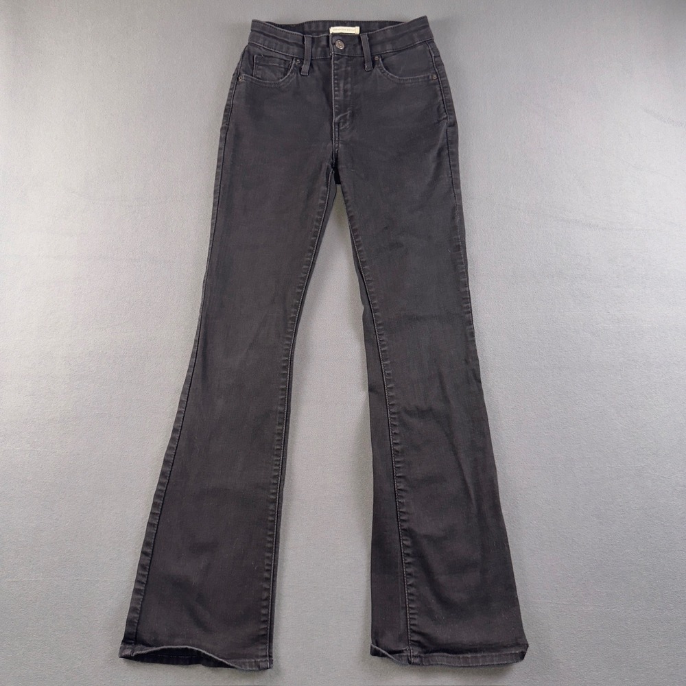 Levis 725 High Rise Bootcut Jeans Black Denim W26 L32 18759-0063